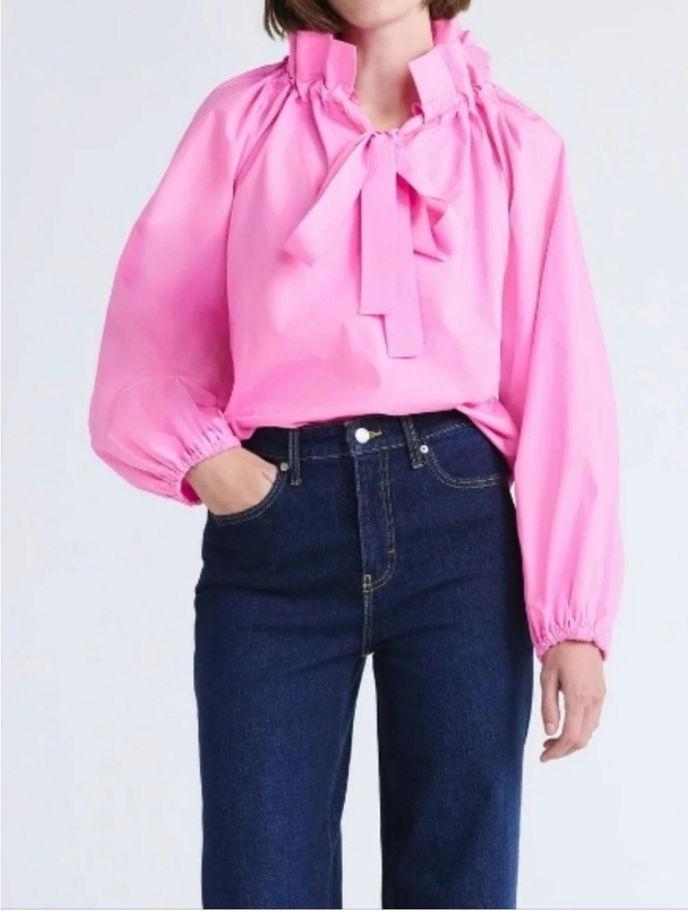 ISO Free Assembly Women's 
Ruffle Neck Cotton Top. ISO only